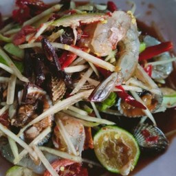 ตำหอยแครงกุ้งสด