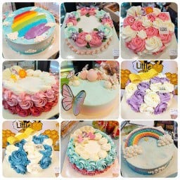 เค้กครีมวนิลา ตกแต่งหลากหลายแบบ