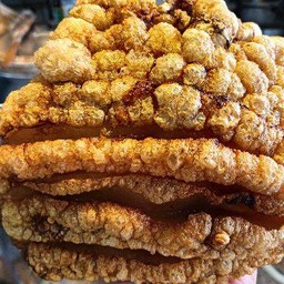 ตำเกาเหลาหมูกรอบ+กุ้งสด(ปลาร้า)