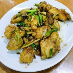 เนื้อปลาเก๋าผัดคึ่นไช่