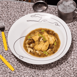 ราดหน้าปลากะพงเต้าซี่