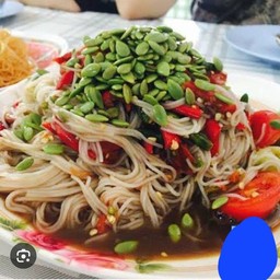 ตำขนมจีนปลาร้าไม่เม็ดกะถิน