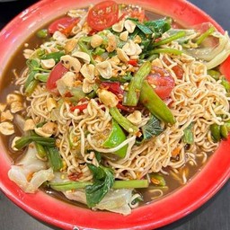 ตำมาม่า ผักลวก