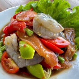 เหลาแซลมอนกุ้งดิบ
