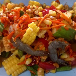 ตำข้าวโพดกุ้งสด