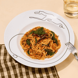 สปาเกตตีปลาอินทรีย์เค็ม