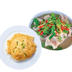 ข้าวไข่เจียว+เล้งแซ่บ