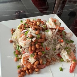 ยำวุ้นเส้น โบร๊าณโบราณ+กุ้งสด