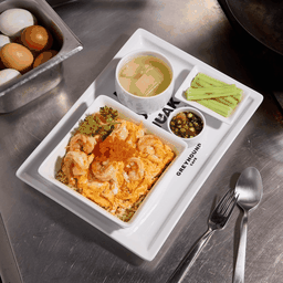 กุ้งผัดข้าวไข่ขยี้