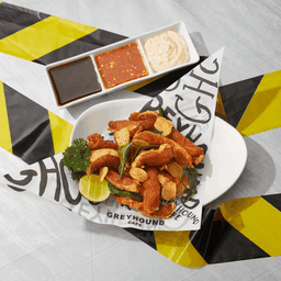 ท้องปลาแซลมอนหมักนํ้าปลาทอด