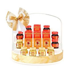 SCOTCH กระเช้า  ซุปไก่ต้นตำรับ 5 ขวด +รังนก 5 ขวด 40ml.