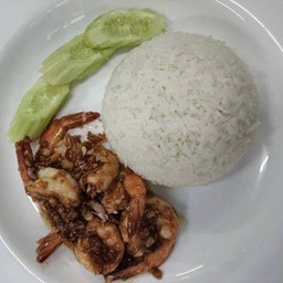 ข้าวกุ้งกระเทียม