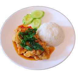 ข้าวกระเพราไก่กรอบ