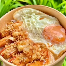 ข้าวกุ้งกระเทียม+ไข่ดาว