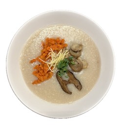 โจ๊กเปล่า + ชุดเห็ดแครอท (ไม่ใส่ไข่)