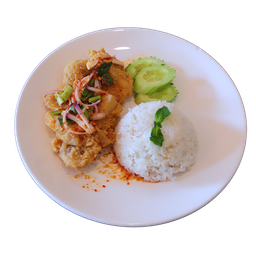 ข้าวลาบไก่กรอบ