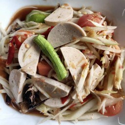 ตำมะละกอใส่หมูยอ