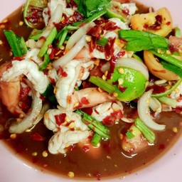 ยำปลาร้ากุ้งสุก