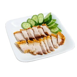 หมูแดง + หมูกรอบ (กับ)