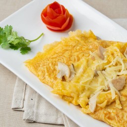 Fried Eggs with Mushrooms and Cheese