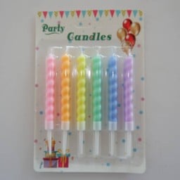 เทียนแท่งสั้นสีพาสเทล