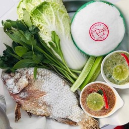 เมี่ยงปลาทับทิม เซ็ตเล็ก 199 บาท ( 6-7 ขีด) ฟรีน้ำชาดำ 2 แก้ว