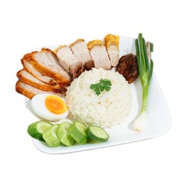 ข้าวหมูแดง+หมูกรอบ (ผสม)