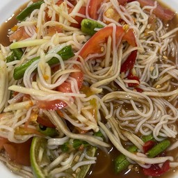 ตำปูปลาร้า + เส้นขนมจีน