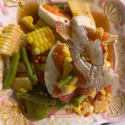 ตำข้าวโพด ไขเค็ม กุ้งสด