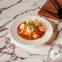 ข้าวไข่ข้นกุ้งซอสมันส์กุ้ง