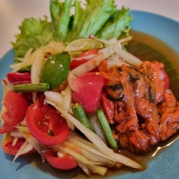 ตำหอยดอง แกะกระดองหอยแล้ว (ทางร้านไม่แยกเส้น/น้ำตำ/อื่นๆ)