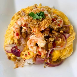 ข้าวไข่ข้นกุ้งทรงเครื่อง