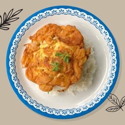 ไข่เจียวหมูสับราดข้าว