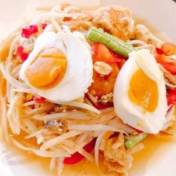 ตำไทย + ไข่เค็ม