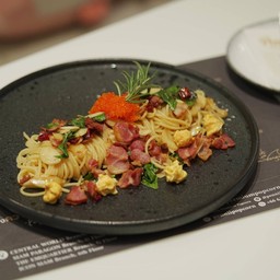 Spaghetti พริกแห้ง เบคอน