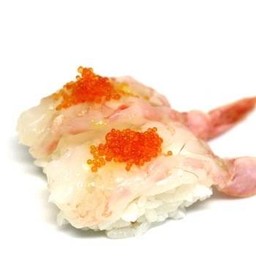 กุ้งหวานแดงอากะเอบิไข่ปลาบิน 2 ชิ้น