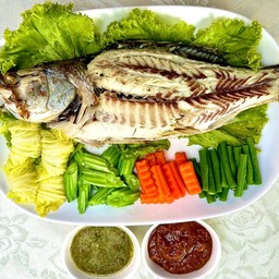 ปลากะพงเผาเกลือ