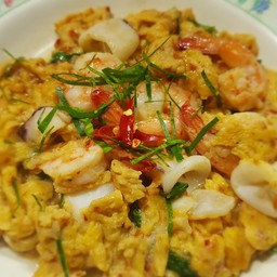 ข้าว + ไข่ข้น ห่อหมกทะเล