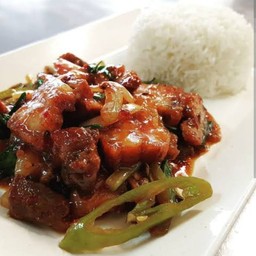 Stir Fried Roasted Chili Paste With Beef On Rice