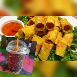 เกี้ยวห่อฮอด+โค้กแก้วโอ่ง