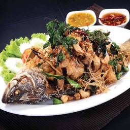 ปลากะพงสมุนไพร