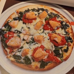 Salmon Spinach Cheese Pizza