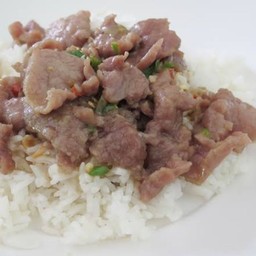 Stir Fried Beef With Oyster Sauce On Rice