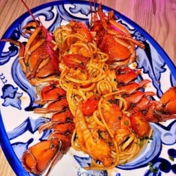 Linguine with whole Canadian Lobster