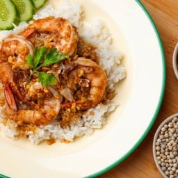 ข้าวกุ้งกระเทียมพริกไทย(DR)