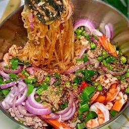 ลาบเส้นเล็กหมูสับกุ้ง