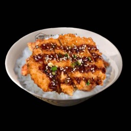 ข้าวหมูทอดทงคัตสึซอสเทอริยากิ (ฟรีซุปมิโซะ)