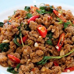 กะเพราหมูสับ+ข้าว(เลือกกะเพราที่ชอบ)