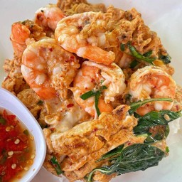 ห่อหมกไข่ข้นกุ้ง ราดข้าว