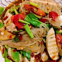 ตำเส้นเล็ก(ตราดอกบัว)หมูยอ